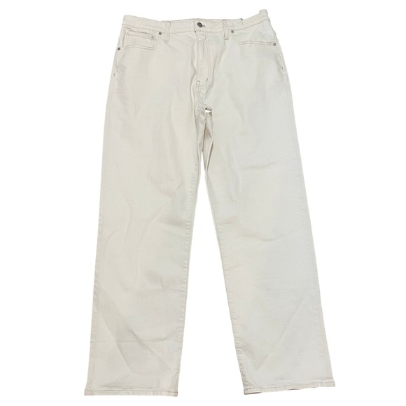 Madewell Curvy 90s Straight Leg Jeans Women's 33 High Rise Stretch Ivory NWT - Picture 1 of 6